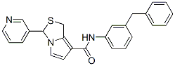 (+)-N-[3-(フェニルメチル)フェニル]-3-(3-ピリジニル)-1H-ピロロ[1,2-c]チアゾール-7-カルボアミド 化学構造式
