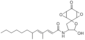 2,4-DODECADIENAMIDE, N-(DIHYDRO-5'-HYDROXY-6'-OXOSPIRO(4,8-DIOXATRICYCLO(5.1.0.03,5)OCTANE-2,2'(3'H)-FURAN)-4'-YL)-4,6-DIMETHYL- Structure