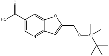 2-((tert-Butyldimethylsilyloxy)methyl)-furo[3,2-b]pyridine-6-carboxylic acid Structure