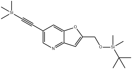 2-((tert-Butyldimethylsilyloxy)methyl)-6-((trimethylsilyl)ethynyl)furo[3,2-b]pyridine Structure