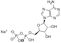 アデノシン5'-(二りん酸P2-ナトリウム) 化学構造式