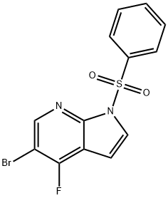 1H-Pyrrolo[2,3-b]pyridine, 5-broMo-4-fluoro-1-(phenylsulfonyl)-, 1172067-98-9, 结构式