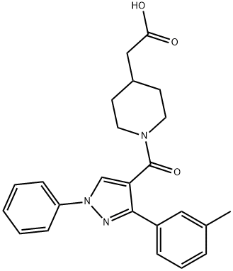 (1-{[3-(3-methylphenyl)-1-phenyl-1H-pyrazol-4-yl]carbonyl}piperidin-4-yl)acetic acid Structure