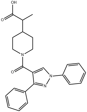 2-{1-[(1,3-diphenyl-1H-pyrazol-4-yl)carbonyl]piperidin-4-yl}propanoic acid Structure