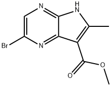 2-溴-6-甲基-5H-吡咯并[2,3-B]吡嗪-7-羧酸甲酯 结构式