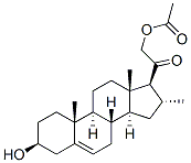 21-(アセチルオキシ)-3β-ヒドロキシ-16α-メチルプレグナ-5-エン-20-オン 化学構造式