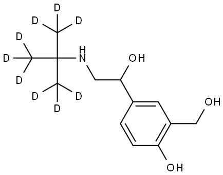 酢酸サルブタモール-(TERT-BUTYL-D9) 化学構造式