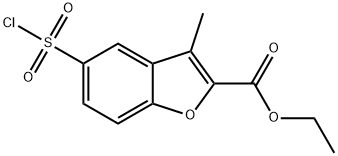 5-(クロロスルホニル)-3-メチル-1-ベンゾフラン-2-カルボン酸エチル 化学構造式