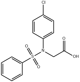 2-[4-クロロ(フェニルスルホニル)アニリノ]酢酸 化学構造式