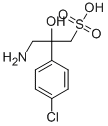 3-アミノ-2-(4-クロロフェニル)-2-ヒドロキシプロパン-1-スルホン酸 化学構造式