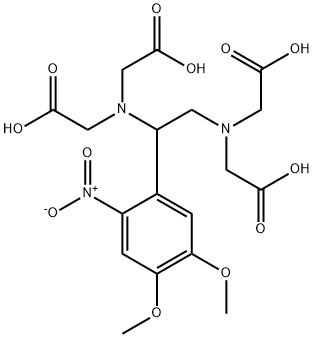 1-(2-nitro-4,5-dimethoxyphenyl)-N,N,N',N'-tetrakis((oxycarbonyl)methyl)-1,2-ethanediamine Structure