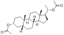 (20S)-5β-プレグナン-3α,20-ジオールジアセタート 化学構造式