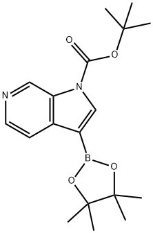 TERT-BUTYL 3-(4,4,5,5-TETRAMETHYL-1,3,2-DIOXABOROLAN-2-YL)PYRROLO[2,3-C]PYRIDINE-1-CARBOXYLATE, 1174038-67-5, 结构式