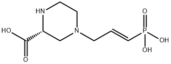 (2R)-4-[(E)-3-ホスホノ-2-プロペニル]ピペラジン-2-カルボン酸 化学構造式