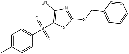 4-アミノ-2-ベンジルチオ-5-トシルチアゾール 化学構造式