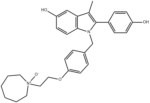 1-[[4-[2-(Hexahydro-1-oxido-1H-azepin-1-yl)ethoxy]phenyl]Methyl]-2-(4-hydroxyphenyl)-3-Methyl-1H-indol-5-ol Structure