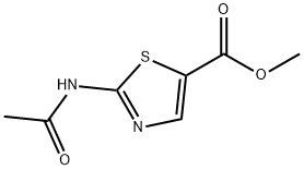 Methyl 2-(acetylamino)-1,3-thiazole-5-carboxylate, 2-Acetamido-5-(methoxycarbonyl)-1,3-thiazole Structure