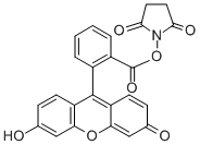 5(6)-カルボキシフルオレセイン N-ヒドロキシスクシミドエステル 化学構造式
