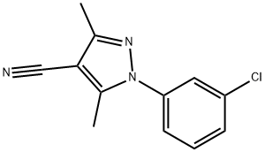 1-(3-Chloro-phenyl)-3,5-dimethyl-1H-pyrazole-4-carbonitrile Struktur