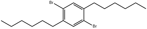 2,5-ビス(ヘキシル)-1,4-ジブロモベンゼン 化学構造式