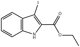 3-碘-1H-吲哚-2-甲酸乙酯, 117637-79-3, 结构式