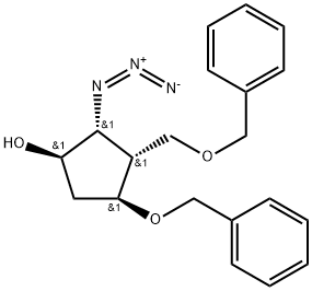 (1R,2R,3R,5S)-2-Azido-4-(phenylMethoxy)-3-[(phenylMethoxy)Methyl]-cyclopentanol 结构式