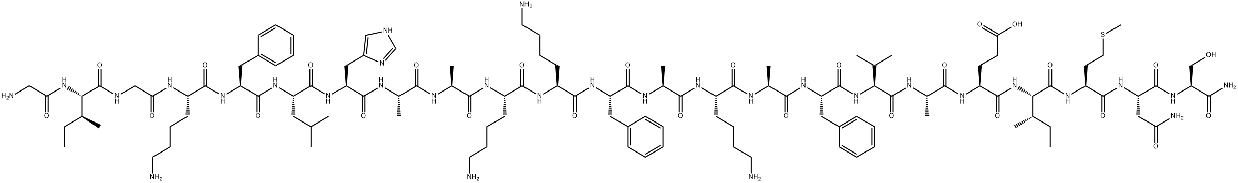 (ALA8,13,18)-MAGAININ II AMIDE Structure
