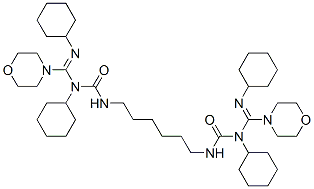 1,1'-hexamethylenebis(3-cyclohexyl-3-((cyclohexylimino)(4-morpholinyl)methyl)urea) 结构式