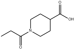 1-プロピオニル-4-ピペリジンカルボン酸 化学構造式