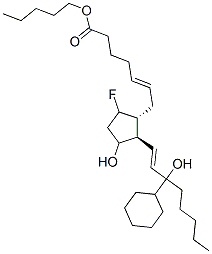 9-fluoro-15-cyclohexyl-11,15-dihydroxypentanor-5,13-prostadienoic acid Structure