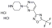 2-ピペラジン-1-イル-4-[5-(トリフルオロメチル)-1,2,4-オキサジアゾール-3-イル]ピリミジン二塩酸塩 化学構造式