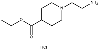 1-(2-アミノエチル)ピペリジン-4-カルボン酸エチル二塩酸塩 化学構造式