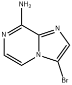 8-アミノ-3-ブロモイミダゾ[1,2-A]ピラジン 化学構造式