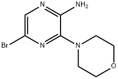 2-アミノ-5-ブロモ-3-モルホリン-4-イルピラジン 化学構造式