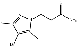3-(4-溴-3,5-二甲基-1H-吡唑-1-基)丙酰胺, 1177284-74-0, 结构式