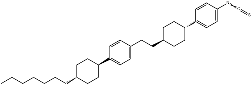 1-[4-(反-4-庚基环己基)苯基]-2-[反-4-(4-异硫氰基苯)环己基]乙烷 结构式