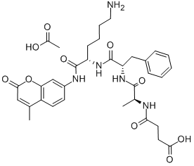 N-SUCCINYL-ALA-PHE-LYS 7-AMIDO-4-METHYLCOUMARIN ACETATE SALT, 117756-27-1, 结构式