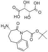 3S-氨基-2,3,4,5-四氢-1H-[1]-苯并氮杂卓-2-酮-1-乙酸叔丁酯酒石酸盐,117770-66-8,结构式