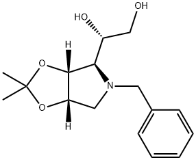 (S)-1-((3AR,4R,6AS)-5-BENZYL-2,2-DIMETHYL-TETRAHYDRO-[1,3]DIOXOLO[4,5-C]PYRROL-4-YL)-ETHANE-1,2-DIOL, 117781-06-3, 结构式