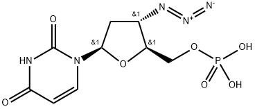 3'-azido-2',3'-dideoxyuridine 5'-monophosphate 化学構造式