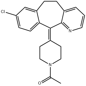 5,6-ジヒドロ-11-(1-アセチル-4-ピペリジニリデン)-8-クロロ-11H-ベンゾ[5,6]シクロヘプタ[1,2-b]ピリジン 化学構造式