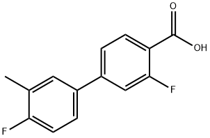 2-Fluoro-4-(4-fluoro-3-methylphenyl)benzoic acid Structure
