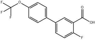 2-Fluoro-5-(4-trifluoromethoxyphenyl)benzoic acid Struktur