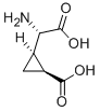 2-(1-アミノ-2-オキソ-2-ヒドロキシエチル)シクロプロパン-1-カルボン酸 化学構造式