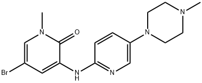 5-溴-1-甲基-3-((5-(4-甲基哌嗪-1-基)吡啶-2-基)氨基)吡啶-2(1H)-酮,1178884-45-1,结构式