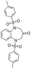 1,2,4,5-Tetrahydro-1,5-bis[(4-methylphenyl)sulfonyl]-3H-1,5-benzodiazepin-3-one Struktur