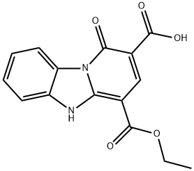 2-carboxy-4-ethoxycarbonyl-1-oxo-1H,5H-pyrido(1,2-a)benzimidazole Struktur