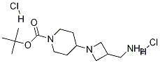 4-(3-AMINOMETHYL-AZETIDIN-1-YL)-PIPERIDINE-1-CARBOXYLIC ACID TERT-BUTYL ESTER-2HCl Struktur