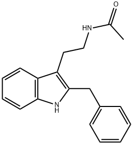 N-[2-[2-(フェニルメチル)-1H-インドール-3-イル]エチル]アセトアミド 化学構造式