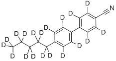 4-シアノ-4′-ペンチルジフェニル-D19 化学構造式